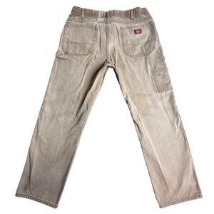 Dickies Pants Mens 36x32(34x30) Beige Canvas Relaxed Carpenter Workwear Utility